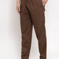 Jainish Men's Brown Solid Cotton Track Pants ( JOG 011Coffee )