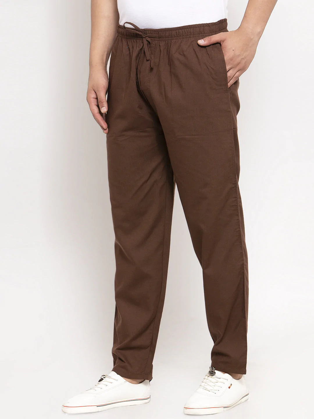 Jainish Men's Brown Solid Cotton Track Pants ( JOG 011Coffee )