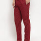 Jainish Men's Maroon Solid Cotton Track Pants ( JOG 011Maroon )