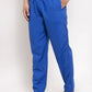 Jainish Men's Blue Solid Cotton Track Pants ( JOG 011Royal-Blue )