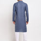 Men's Cotton Solid Kurta Pyjama ( JOKP 532Dark-Grey )