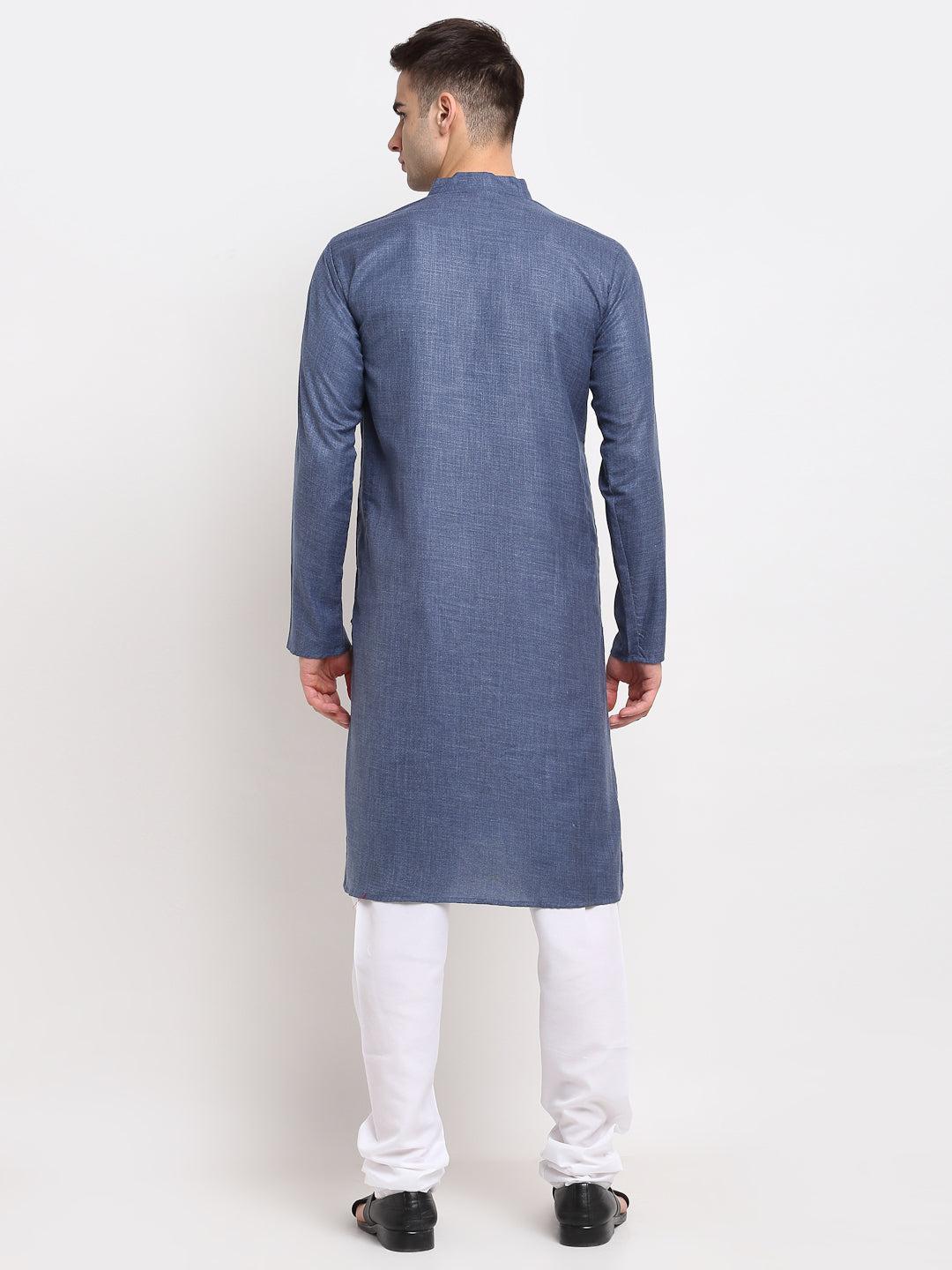 Men's Cotton Solid Kurta Pyjama ( JOKP 532Dark-Grey )