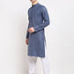Men's Cotton Solid Kurta Pyjama ( JOKP 532Dark-Grey )