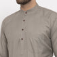 Men Grey & White Solid Kurta with Churidar ( JOKP 532 Grey )
