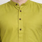 Men's Cotton Solid Kurta Pyjama ( JOKP 532Olive )