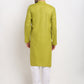 Men's Cotton Solid Kurta Pyjama ( JOKP 532Olive )