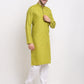 Men's Cotton Solid Kurta Pyjama ( JOKP 532Olive )