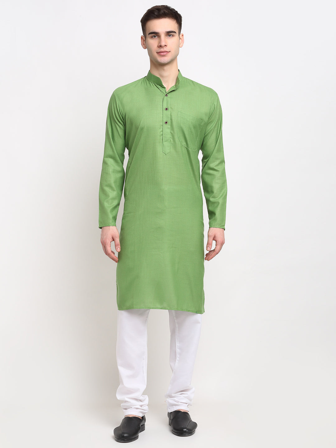Men's Cotton Solid Kurta Pyjama ( JOKP 532Parrot )