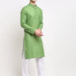 Men's Cotton Solid Kurta Pyjama ( JOKP 532Parrot )