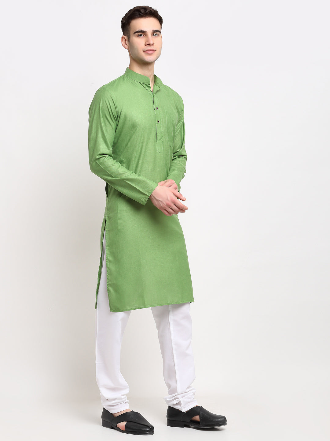 Men's Cotton Solid Kurta Pyjama ( JOKP 532Parrot )