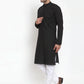 Jompers Men's Black Cotton Solid Kurta Payjama Sets ( JOKP 611 Black )