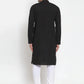 Jompers Men's Black Cotton Solid Kurta Payjama Sets ( JOKP 611 Black )