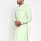 Jompers Men's Solid Cotton Kurtas ( KO 532Lime )