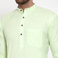 Jompers Men's Solid Cotton Kurtas ( KO 532Lime )