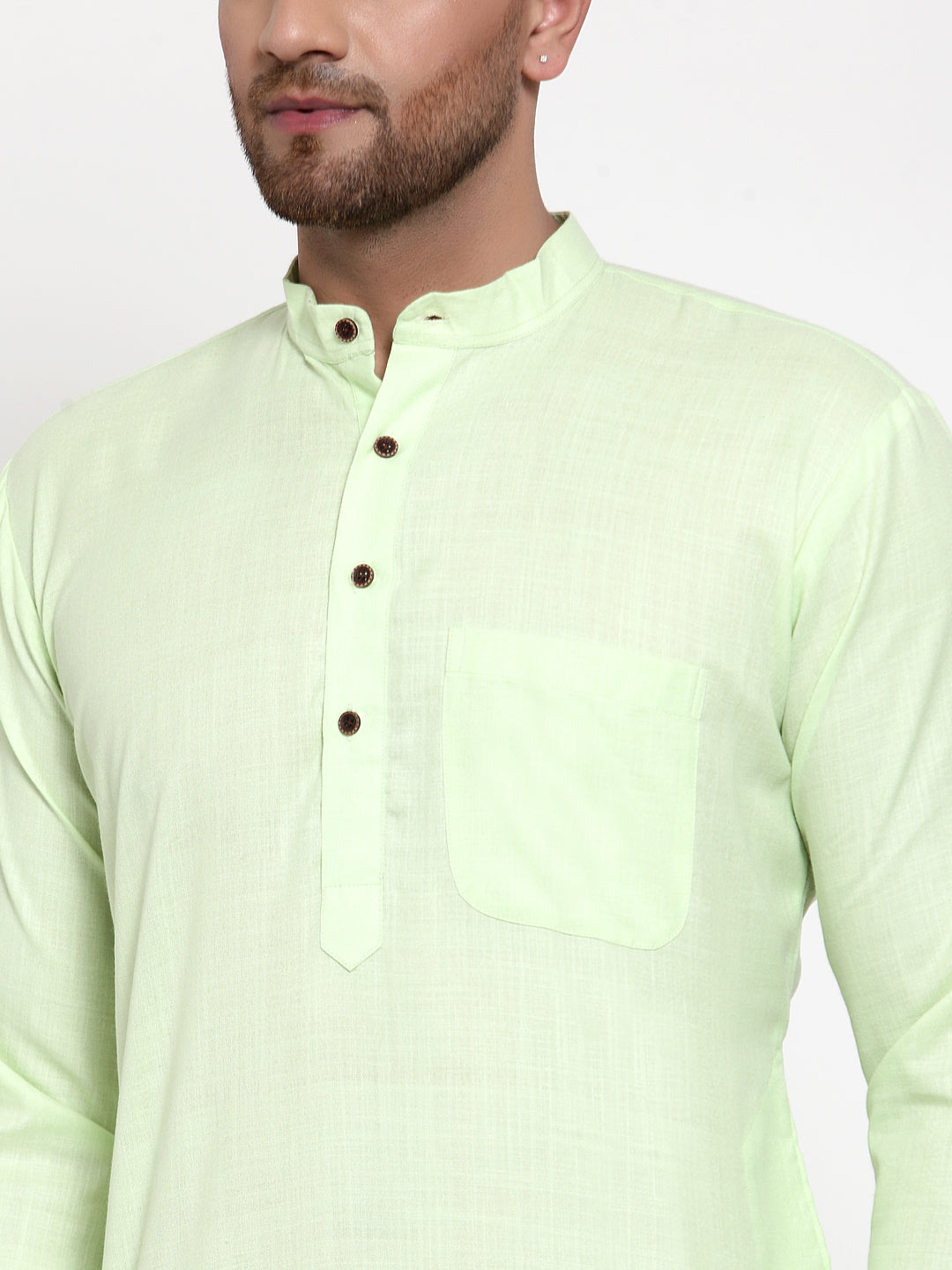 Jompers Men's Solid Cotton Kurtas ( KO 532Lime )