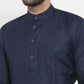 Men Navy-Blue & White Solid Kurta Only ( KO 532 Navy-Blue )