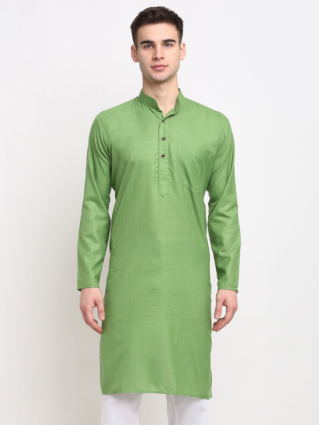 Jompers Men's Solid Cotton Kurtas ( KO 532Parrot )