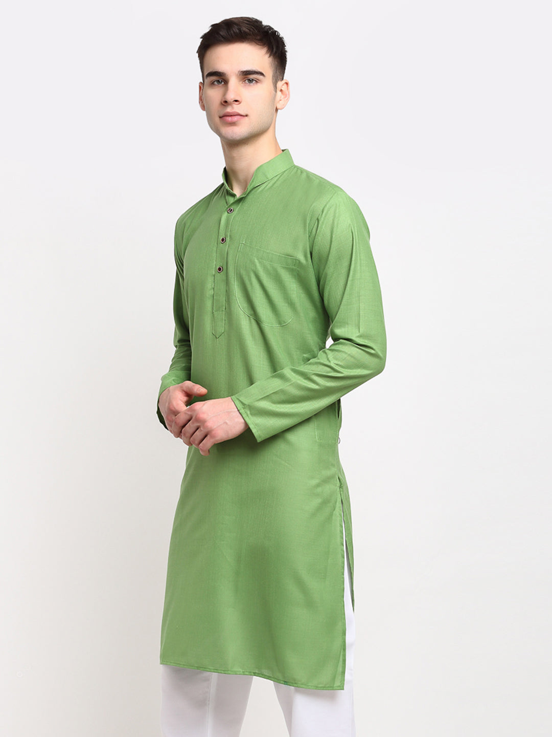 Jompers Men's Solid Cotton Kurtas ( KO 532Parrot )