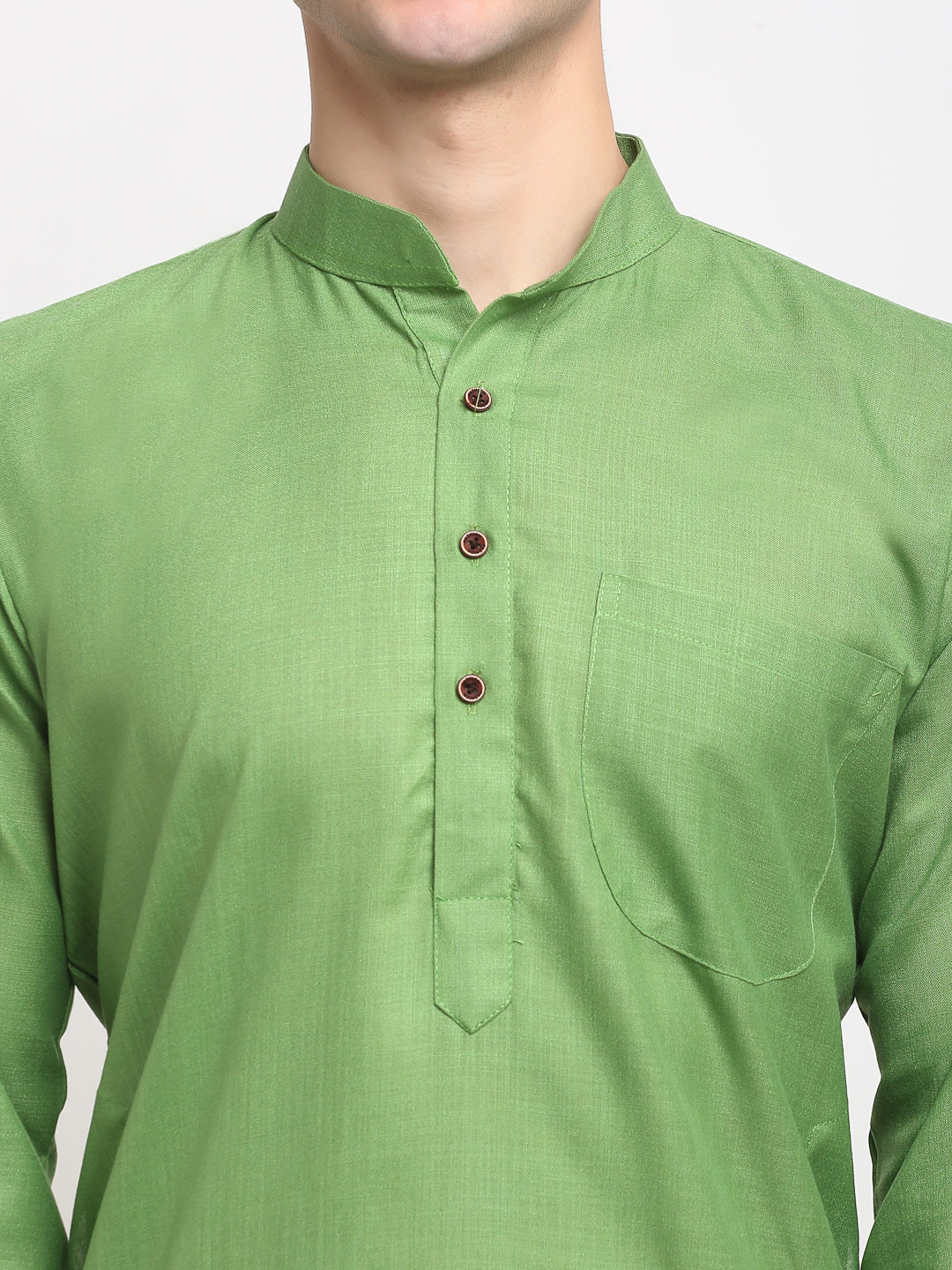 Jompers Men's Solid Cotton Kurtas ( KO 532Parrot )