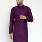 Men Purple & White Solid Kurta Only ( KO 532 Purple )