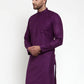 Men Purple & White Solid Kurta Only ( KO 532 Purple )