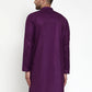 Men Purple & White Solid Kurta Only ( KO 532 Purple )