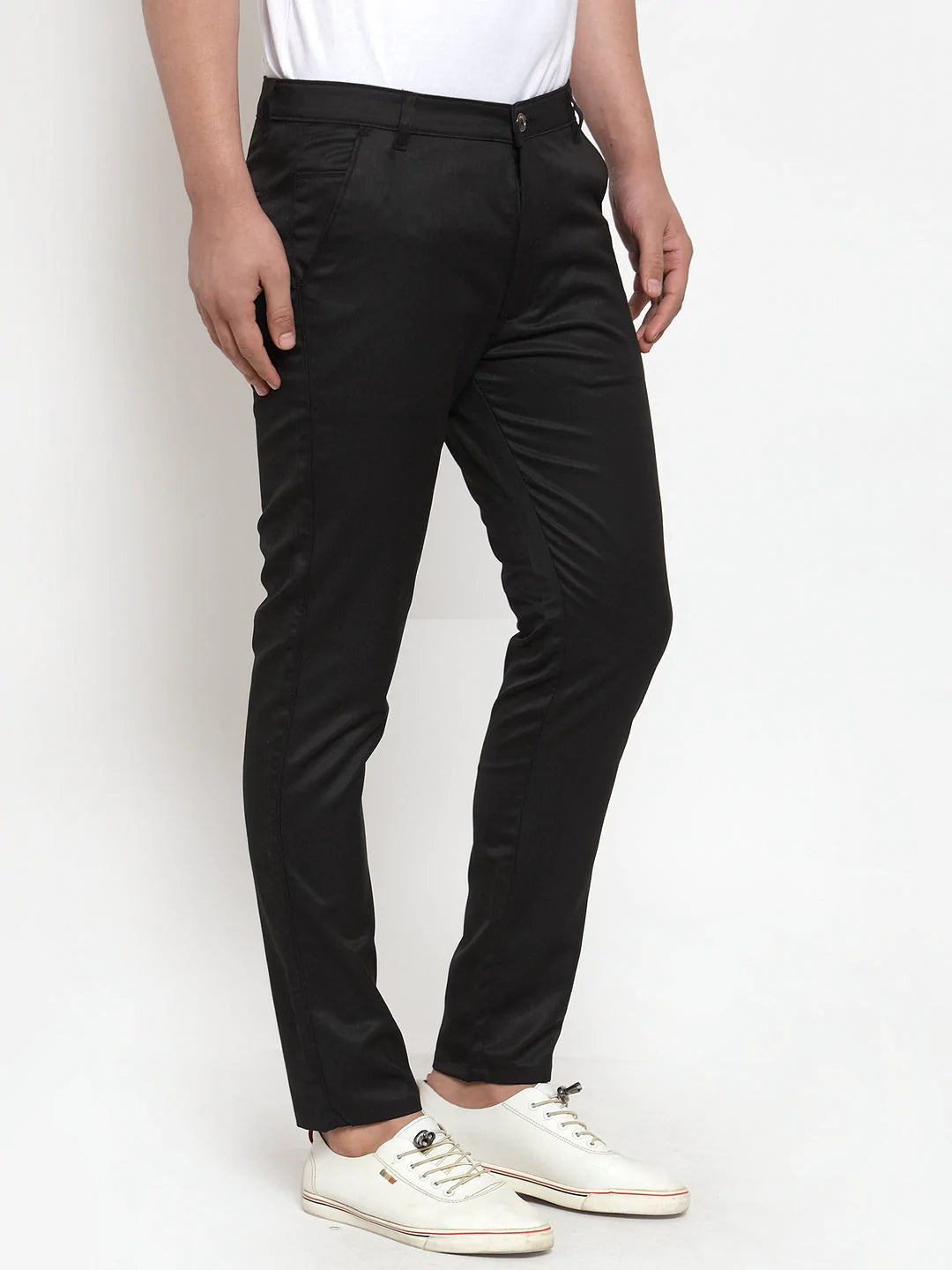 Jainish Men's Black Solid Formal Trousers ( FGP 253Black )