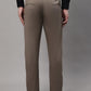 Jainish Men's Dark-Beige Tapered Fit Formal Trousers