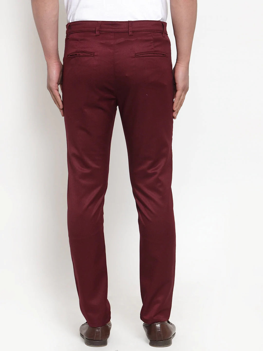 Jainish Men's Maroon Solid Formal Trousers ( FGP 253Maroon )