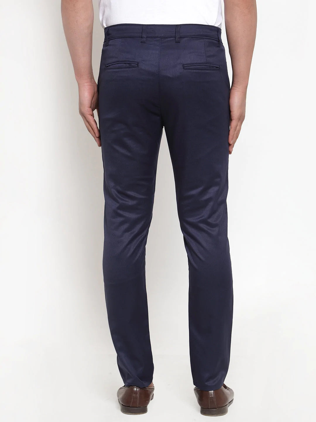 Jainish Men's Navy Solid Formal Trousers ( FGP 253Navy )
