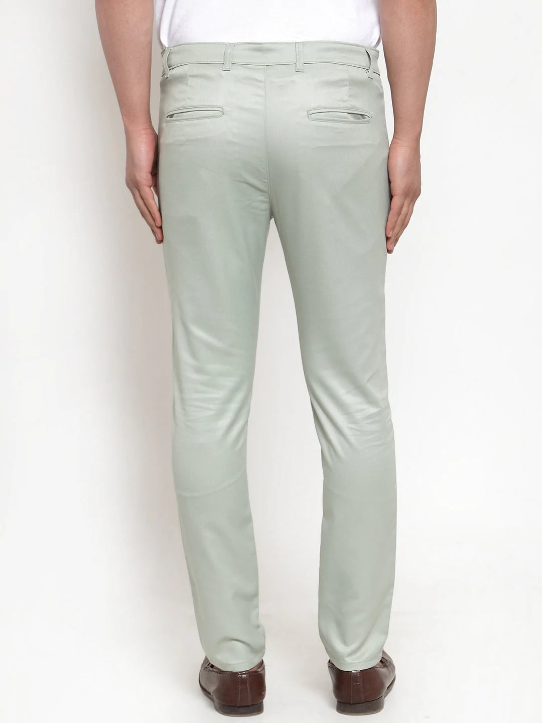 Jainish Men's Green Solid Formal Trousers ( FGP 253Pista )