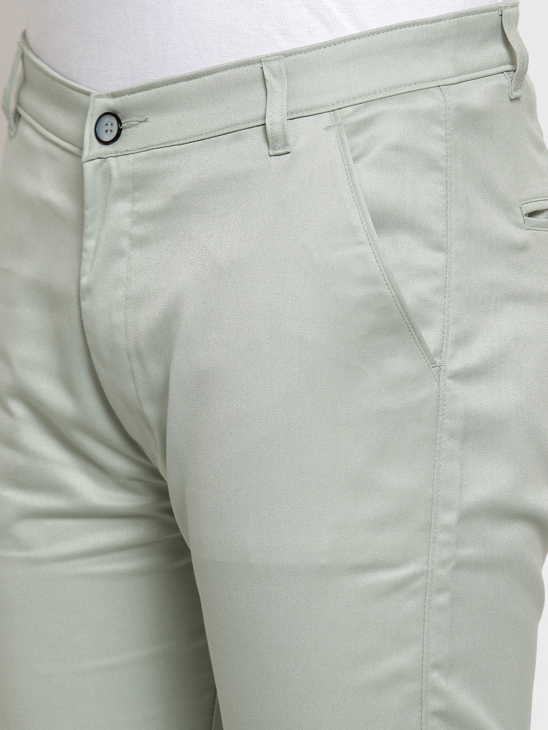 Jainish Men's Green Solid Formal Trousers ( FGP 253Pista )
