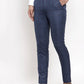 Jainish Men's Navy Cotton Checked Formal Trousers ( GP 259Navy-Blue )