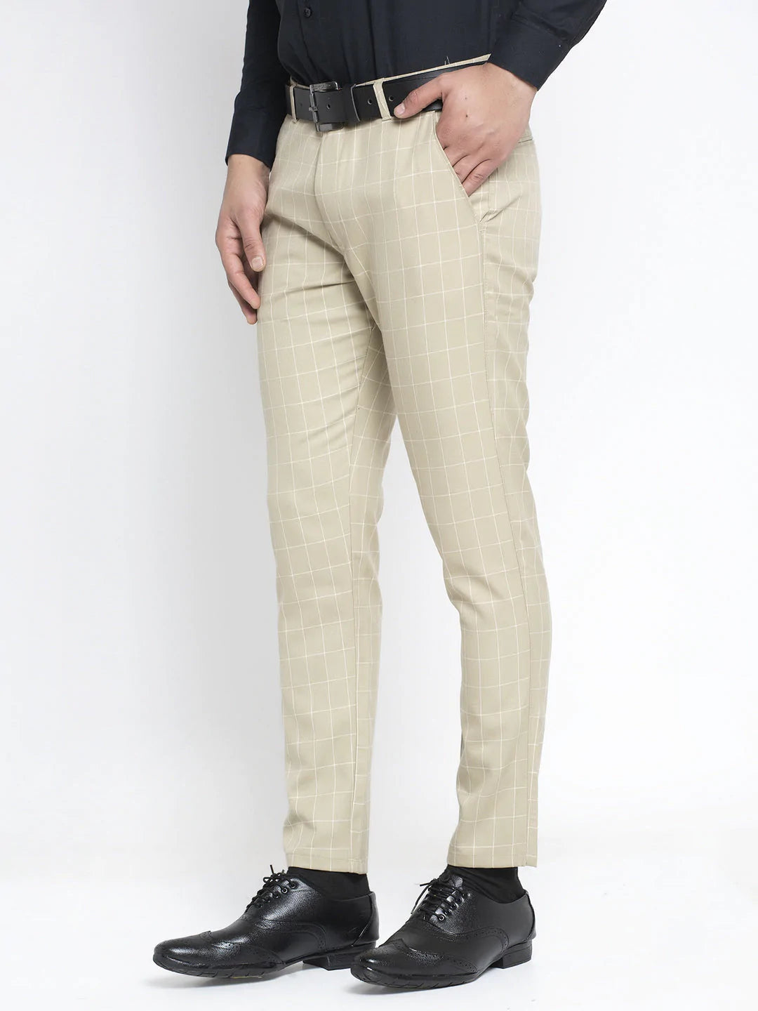 Jainish Men's Cream Formal Trousers ( FGP 260Cream )