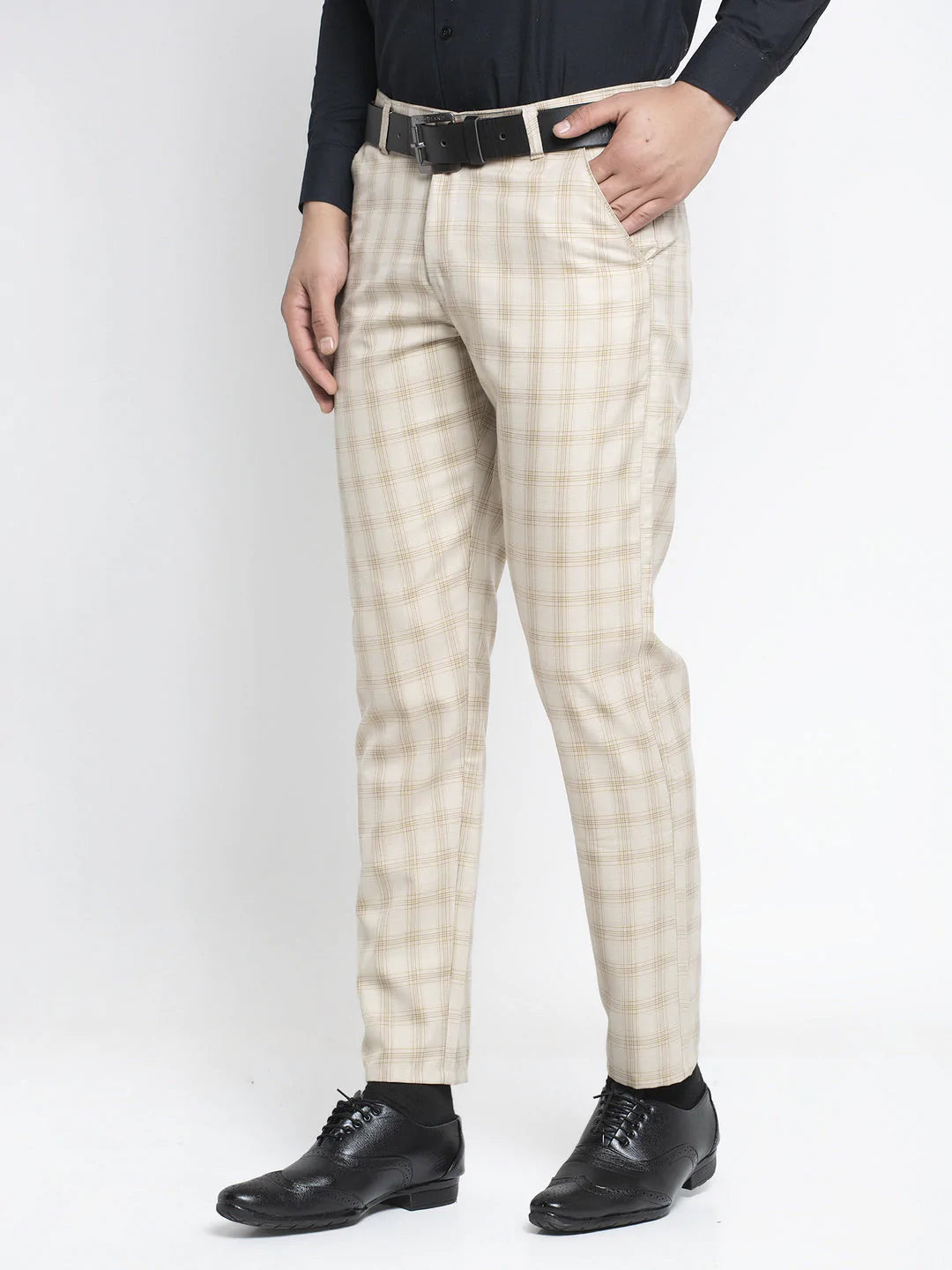 Jainish Men's Cream Formal Trousers ( FGP 261Cream )