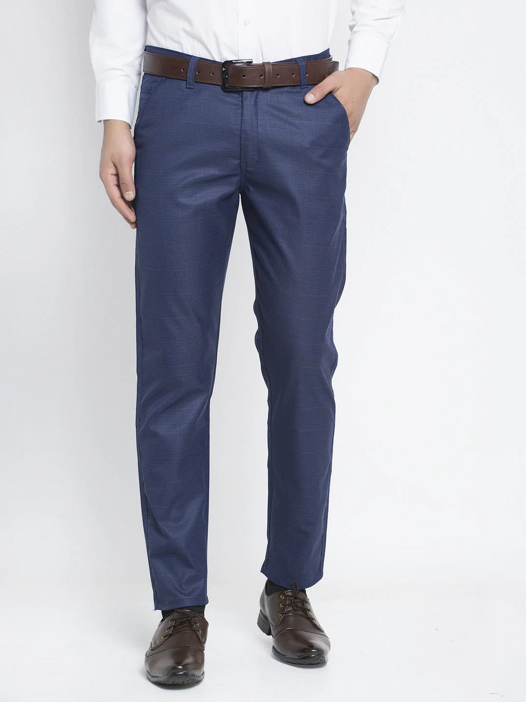 Jainish Men's Blue Formal Trousers ( FGP 262Blue )