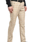 Jainish Men's Cream Cotton Checked Formal Trousers ( FGP 267Cream )