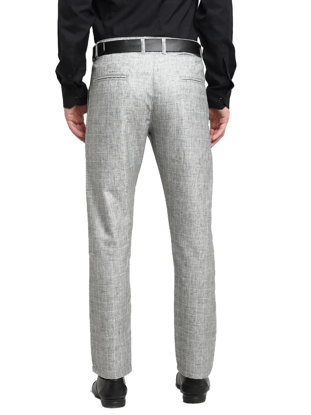 Jainish Men's Grey Cotton Solid Formal Trousers ( FGP 268Grey )