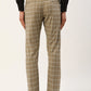 Jainish Men's Beige Tartan Checked Formal Trousers ( FGP 271 Beige )