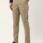 Jainish Men's Beige Tartan Checked Formal Trousers ( FGP 271 Beige )