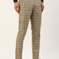 Jainish Men's Beige Tartan Checked Formal Trousers ( FGP 271 Beige )