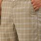 Jainish Men's Beige Tartan Checked Formal Trousers ( FGP 271 Beige )