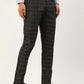 Jainish Men's Black Tartan Checked Formal Trousers ( FGP 271 Black )