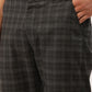 Jainish Men's Black Tartan Checked Formal Trousers ( FGP 271 Black )