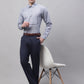 Jainish Men's Navy Tapered Fit Formal Trousers