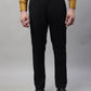 Jainish Men's Black Tapered Fit Formal Trousers
