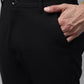 Jainish Men's Black Tapered Fit Formal Trousers