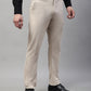 Jainish Men's Cream Tapered Fit Formal Trousers