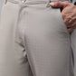 Jainish Men's Light Grey Tapered Fit Formal Trousers