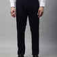 Jainish Men's Navy Blue Tapered Fit Formal Trousers